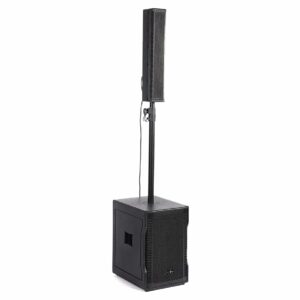 Exxo Professional EVX12 column PA system with 12-inch subwoofer and array satellite