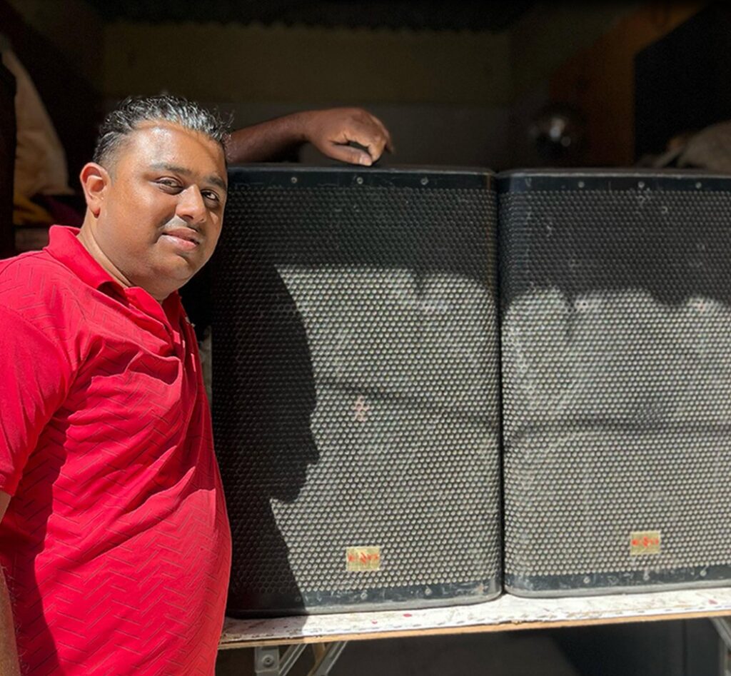Joe with his Exxo Professional speakers